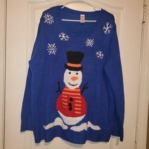 Holiday Christmas Snowman Sweater Plus